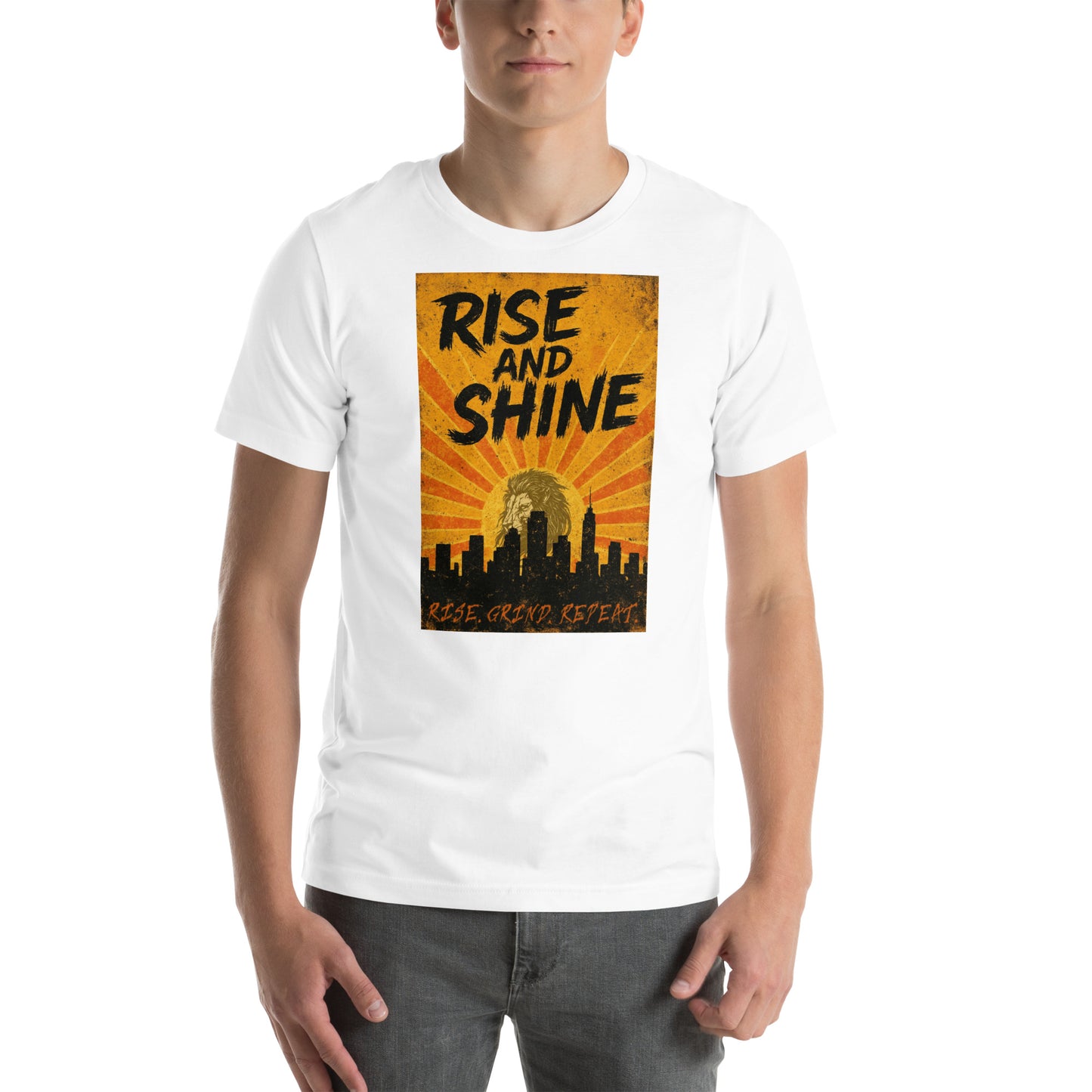 Crafted from 100% premium ring-spun cotton, it delivers a soft, breathable fit with the durability to match your hustle. The bold “Rise. Grind. Repeat.” design makes a powerful statement about your work ethic—and inspires others to level up, too.