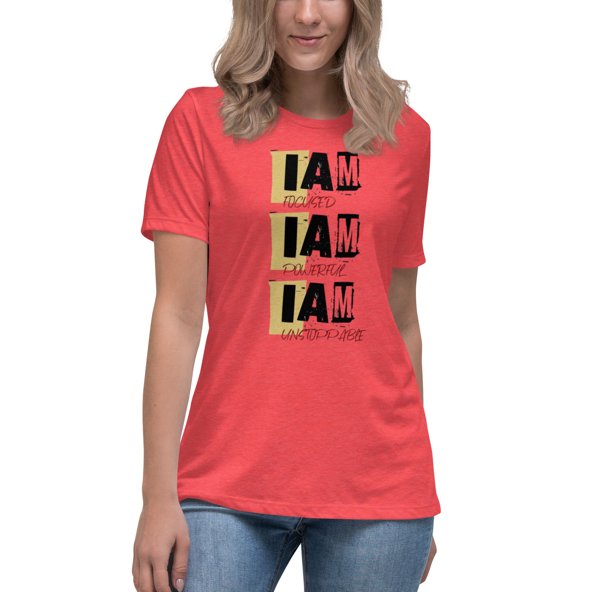 Crafted from super-soft, high-quality cotton, the tee features a relaxed, feminine fit that flatters all body types. The bold yet minimalist “I AM” statement design makes this shirt a go-to for both motivation and style—whether you’re working out, running errands, or leveling up your life.